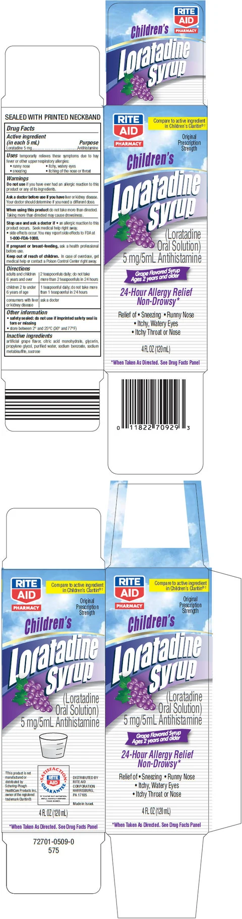 Childrens Loratadine packaging