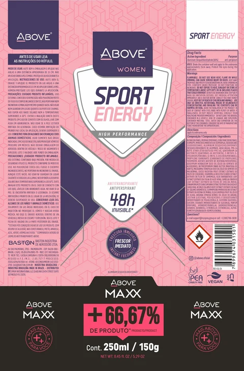 ABOVE SPORT ENERGY WOMEN ANTIPERSPIRANT MAXX 48H 포장