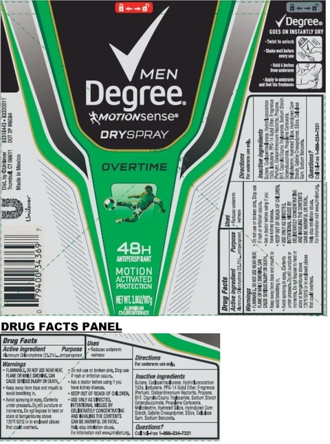 Degree Overtime Antiperspirant 포장