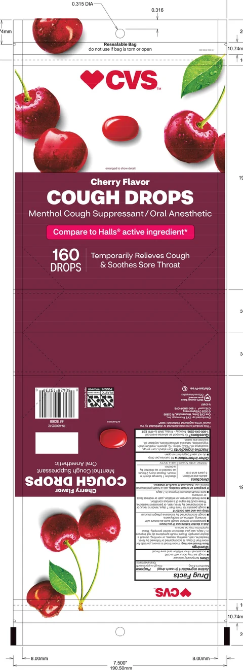 CVS Cherry Cough Drops packaging