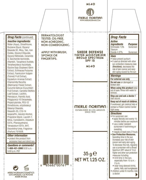 Sheer Defense Tinted Moisturizer SPF 15 ML 40Merle Norman 포장