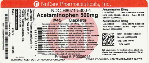 ACETAMINOPHEN 포장