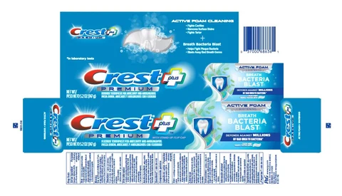 Crest Premium PlusBreath Bacteria Blast 포장