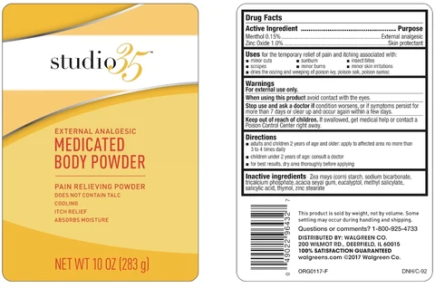 Studio 35 External Analgesic Medicated Body packaging