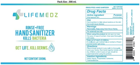 LIFEMEDZ Rinse-FREE HAND SANITIZER packaging