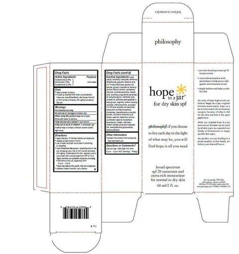Hope In A Jar For Dry Skin SPF broad spectrum spf 20 sunscreen and extra-rich moisturizer for normal to dry skin 포장