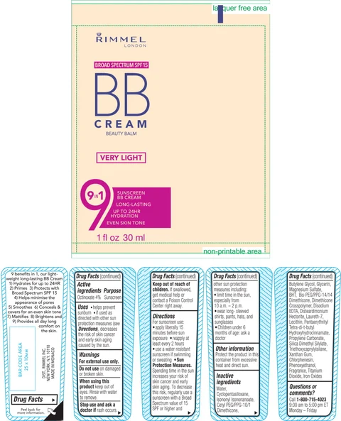 Rimmel BB Cream Beauty Balm Very Light / Rimmel BB Cream Beauty Balm Light / Rimmel BB Cream Beauty BalmLight Medium / Rimmel BB Cream Beauty Balm Medium / Rimmel BB Cream Beauty BalmDark packaging