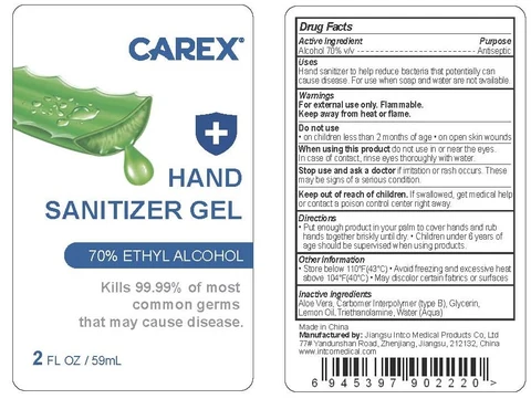 CAREX Hand Sanitizer packaging
