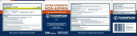 Thompson Extra Strength Non-Aspirin packaging