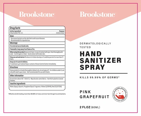 Brookstone Pink Grapefruit Hand Sanitizer packaging