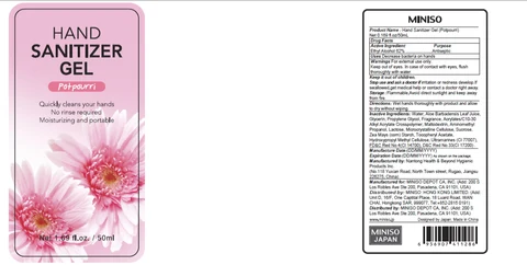 Hand Sanitizer packaging