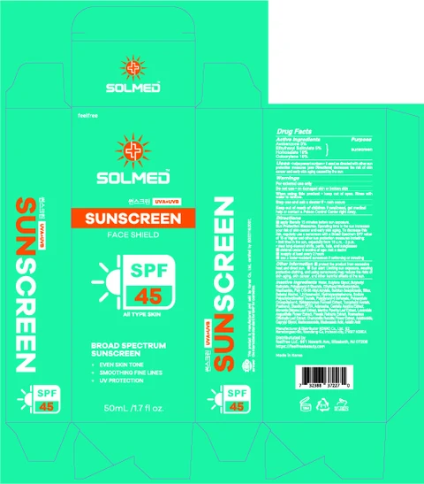 SOLMED SUNSCREEN FACE SHIELD 포장