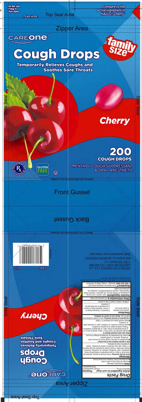 cherry cough drops packaging