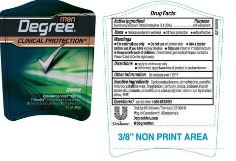 DegreeMen Clinical Clean Antiperspirant and Deodorant 포장