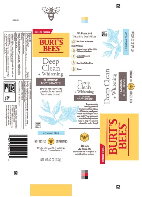 Burts BeesDeep Clean plus Whitening packaging