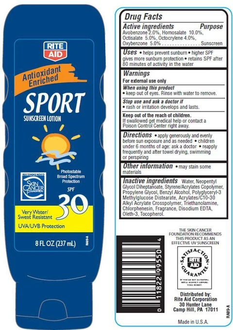 Rite Aid Sport SunscreenSPF 30SPF 30 packaging