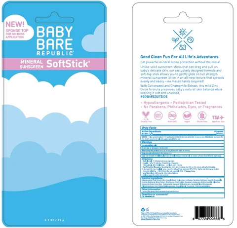 Baby Bare Republic Mineral Sunscreen SoftStick SPF 50 포장