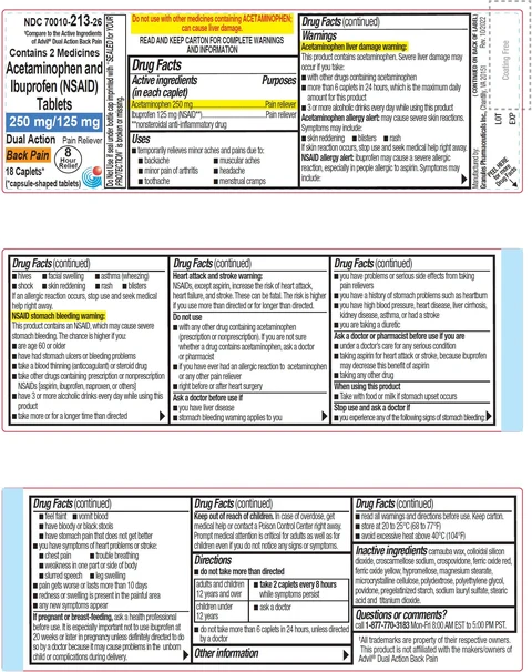 Acetaminophen and Ibuprofen Back Pain 포장