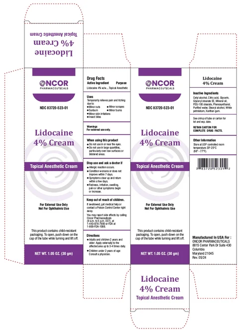 Lidocaine 4% Topical Anesthetic Cream packaging