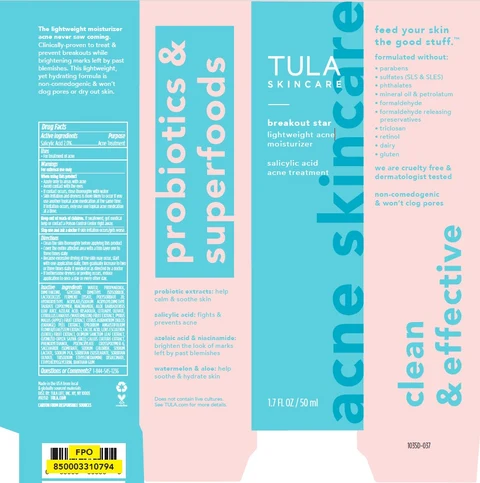 Tula Skincare Breakout Star Lightweight Acne Moisturizer 포장