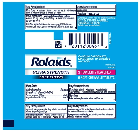 Rolaids Ultra Strength AntacidStrawberry packaging