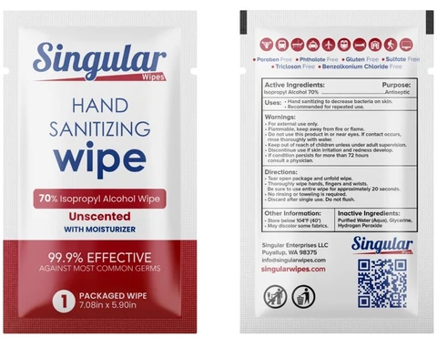 Singular Wipes Unscented 포장