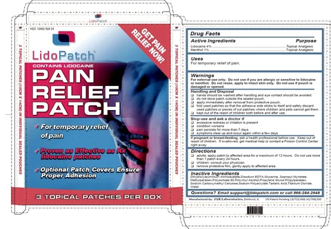 LidoPatch Pain Relief packaging