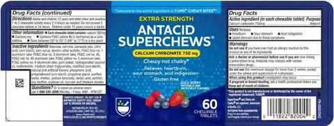 Rite Aid Wild Berry Antacid Chews packaging
