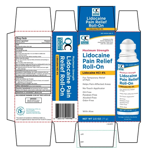 QUALITY CHOICE Maximum Strength Lidocaine Pain Relief Roll On 포장