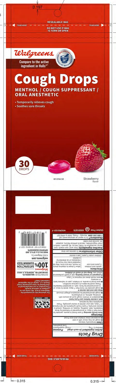 Strawberry Cough Drop packaging