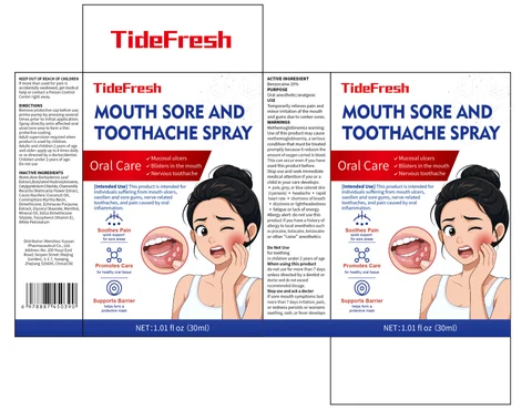 TideFresh MOUTH SORE AND TOOTHACHE packaging