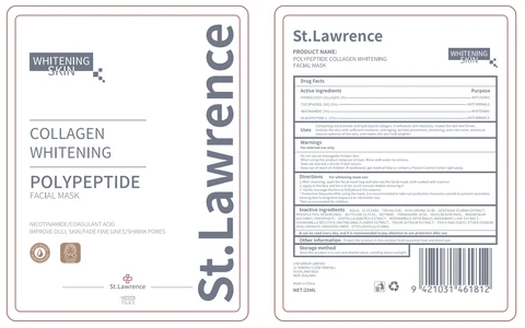 ST.LAWRENCE POLYPEPTIDE COLLAGEN WHITENING FACIAL MASK 포장