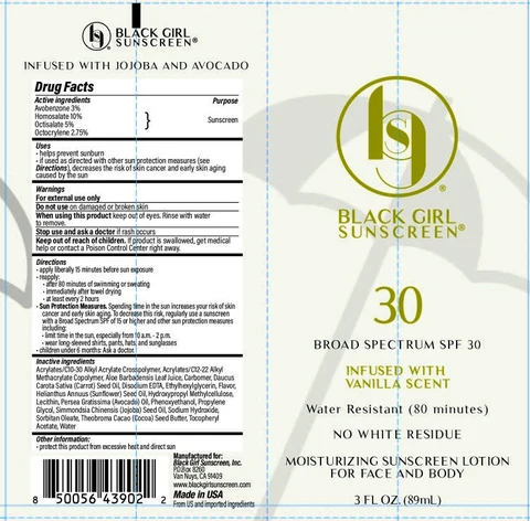 Black Girl SunscreenSunscreen SPF 30 broad Spectrum 포장