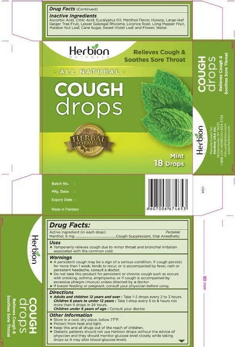 Herbion NaturalsMint Cough Drops 포장
