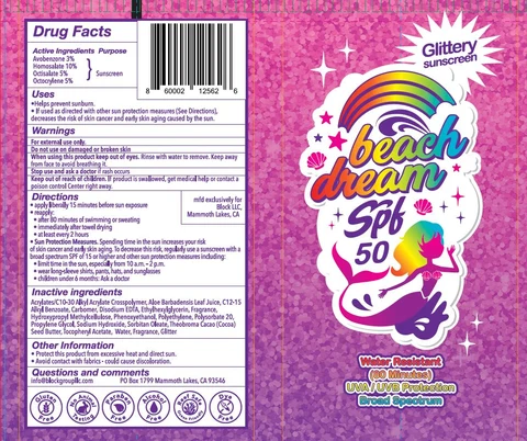 BEACH DREAM GLITTERY SUNSCREENSPF 50 포장