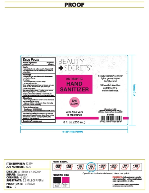 Beauty Secrets Antiseptic Hand Sanitizer 2oz / Beauty Secrets Antiseptic Hand Sanitizer 8oz 포장