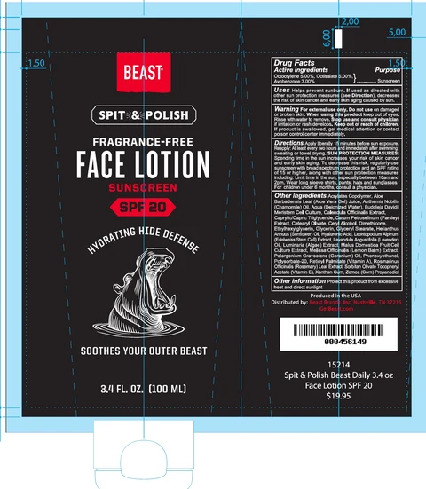 BEAST SPIT and POLISH FACE SPF-20 포장
