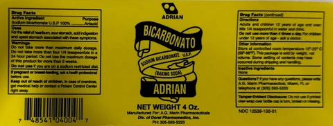 ADRIAN BICARBONATOSODIUM BICARBONATE USP-4 oz, 8 oz and 16 oz 포장