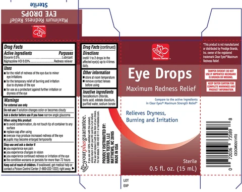 Harris Teeter Eye Drops Maximum Redness Relief packaging