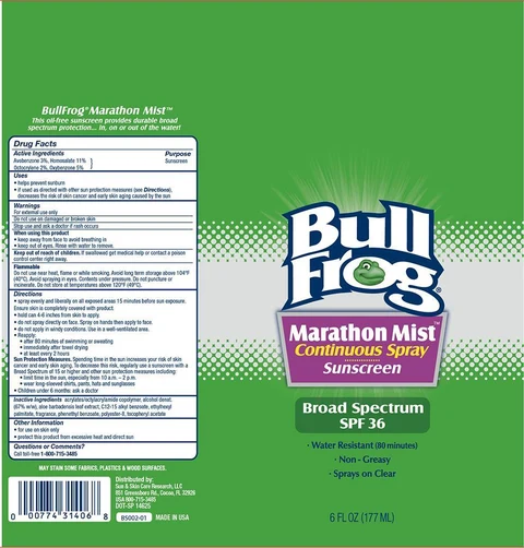 Bull Frog Marathon Mist 36 packaging