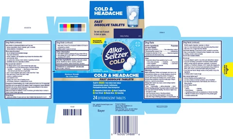 ALKA SELTZER COLD Cold and Headache Maximum Strength Fast Dissolve 포장