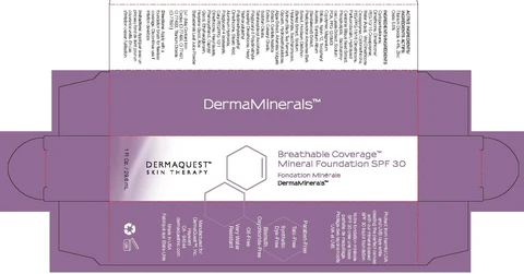 DermaQuest TM Skin Therapy, Breathable Coverage TM Mineral Foundation SPF-30, DermaMinerals TM 포장