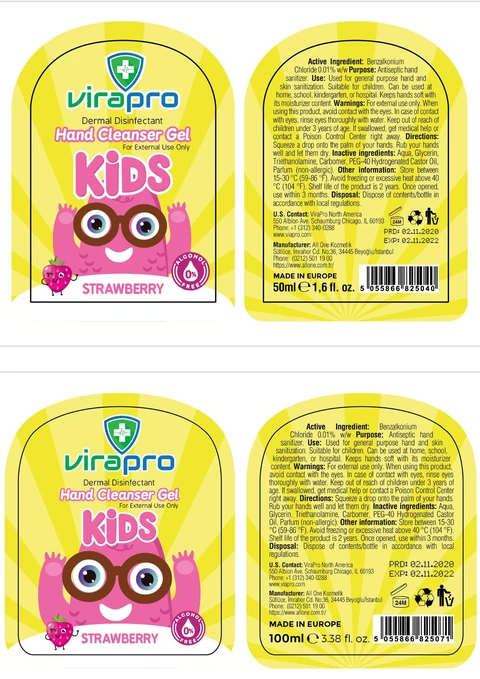 VIRAPRO KIDS HANDS CLEANSER 포장