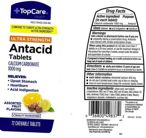 TopCare Ultra Strength Antacid Assorted Fruit packaging