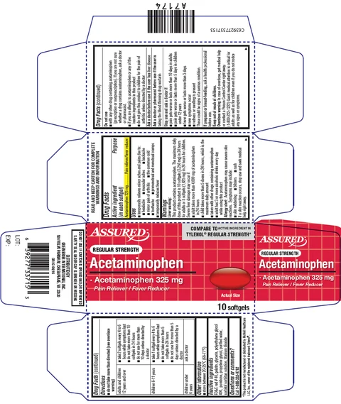 ASSURED REGULAR STRENGTH ACETAMINOPHEN 포장
