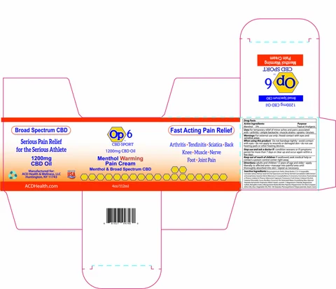 op6 Menthol Warming Pain Cream 포장