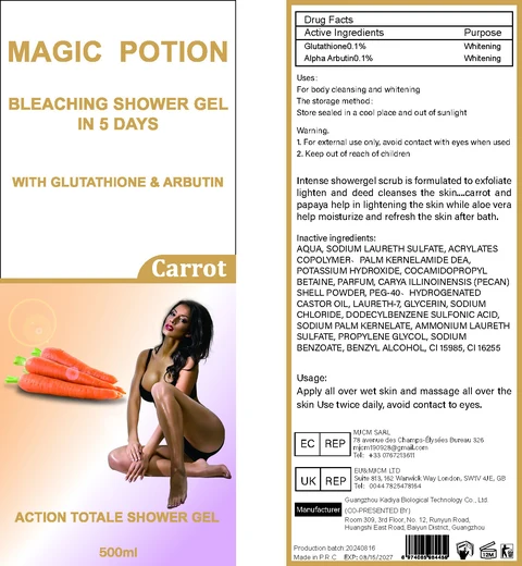 MAGIC POTION BLEACHING SHOWER GELIN packaging