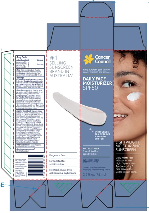 Cancer Council Daily Face Moisturizer SPF50 포장