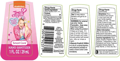 Jojo Siwa Hand Sanitizer packaging