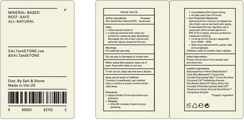 Salt and Stone SPF 30 Sunscreen stick 포장